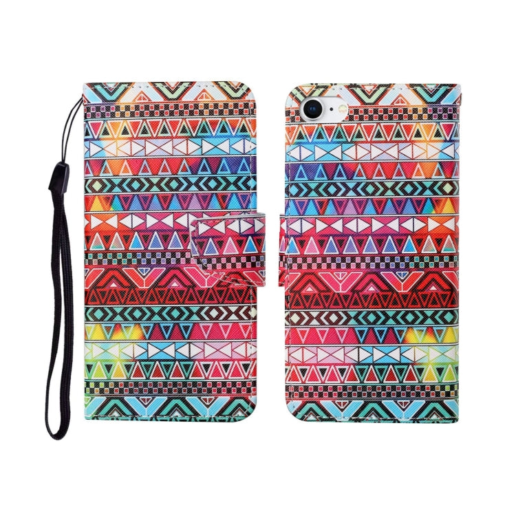 For iPhone SE (2020)/ 7 /8 Painted Pattern Horizontal Flip Leathe Case