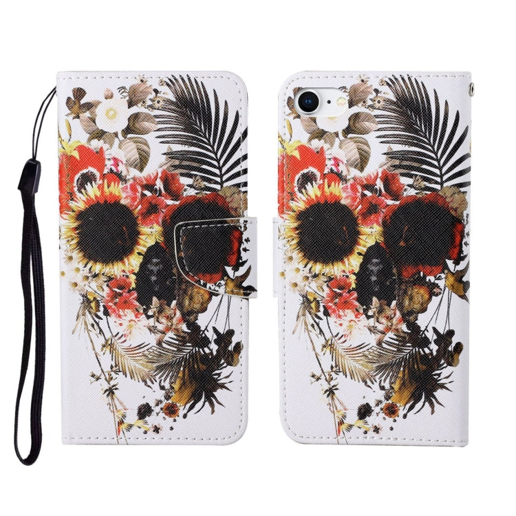For iPhone SE (2020)/ 7 /8 Painted Pattern Horizontal Flip Leathe Case