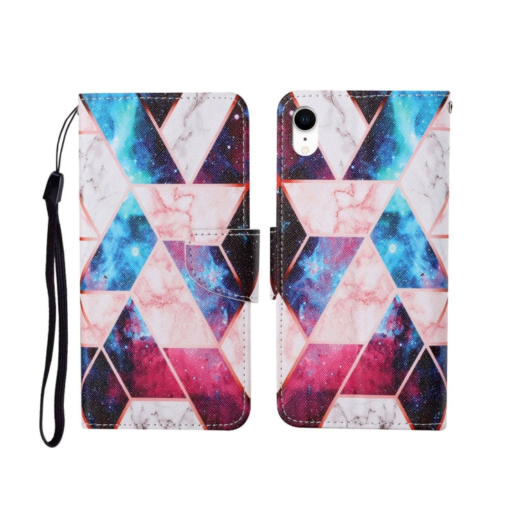 For iPhone XR Painted Pattern Horizontal Flip Leathe Case