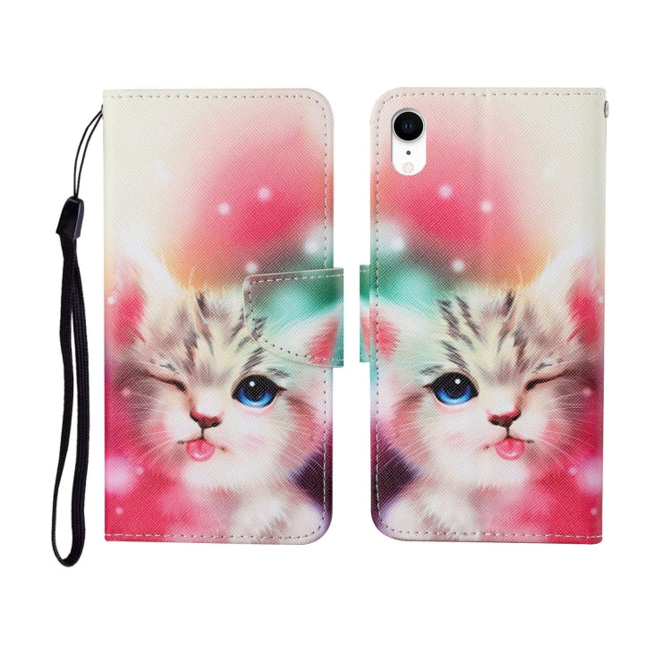 For iPhone XS Max Painted Pattern Horizontal Flip Leathe Case