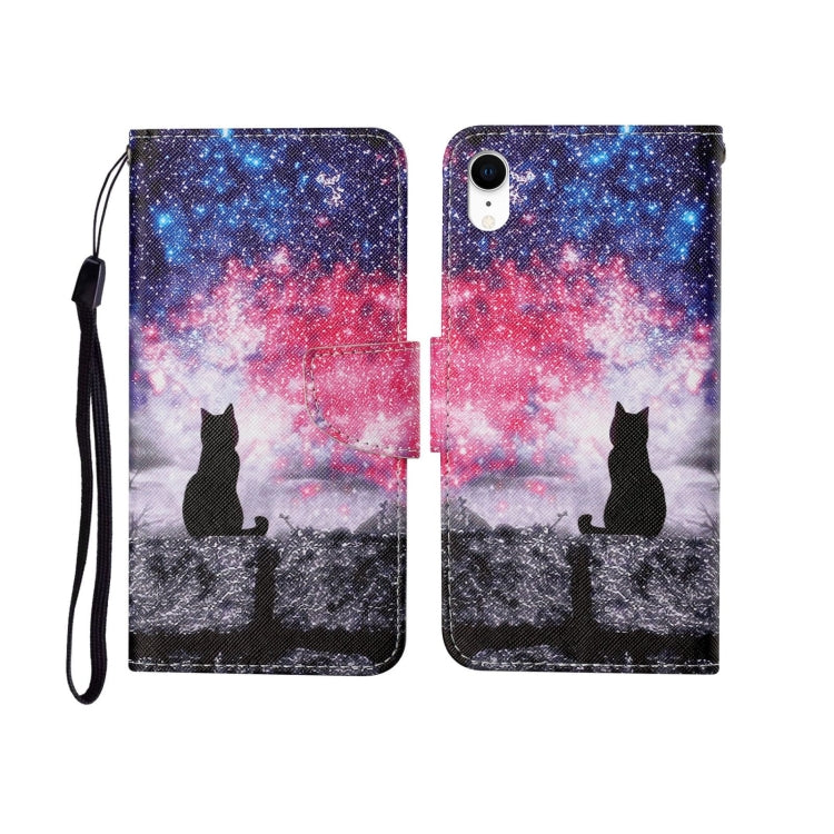For iPhone XS Max Painted Pattern Horizontal Flip Leathe Case