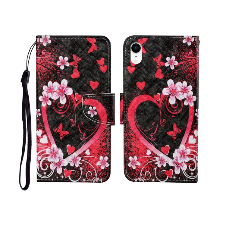 For iPhone XS Max Painted Pattern Horizontal Flip Leathe Case