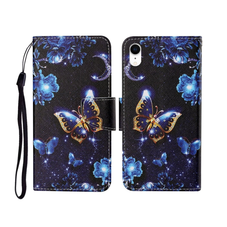 For iPhone XS Max Painted Pattern Horizontal Flip Leathe Case