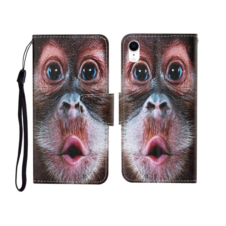 For iPhone XS Max Painted Pattern Horizontal Flip Leathe Case