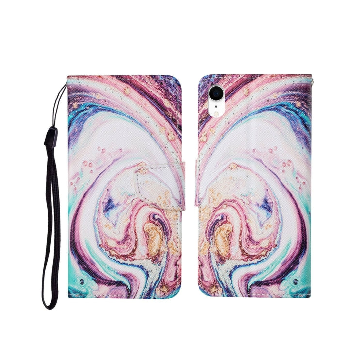 For iPhone XS Max Painted Pattern Horizontal Flip Leathe Case