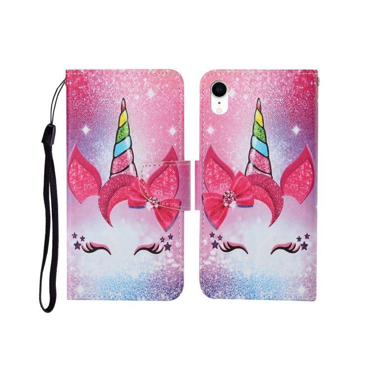 For iPhone XS Max Painted Pattern Horizontal Flip Leathe Case