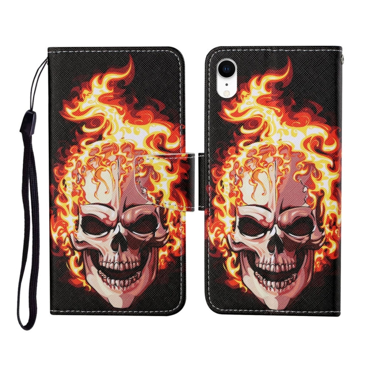 For iPhone XS Max Painted Pattern Horizontal Flip Leathe Case