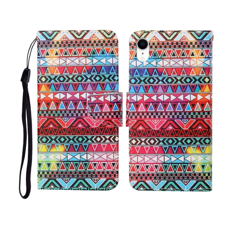 For iPhone XS Max Painted Pattern Horizontal Flip Leathe Case
