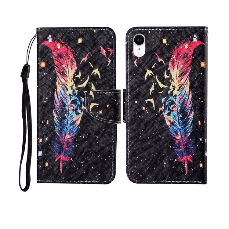 For iPhone XS Max Painted Pattern Horizontal Flip Leathe Case
