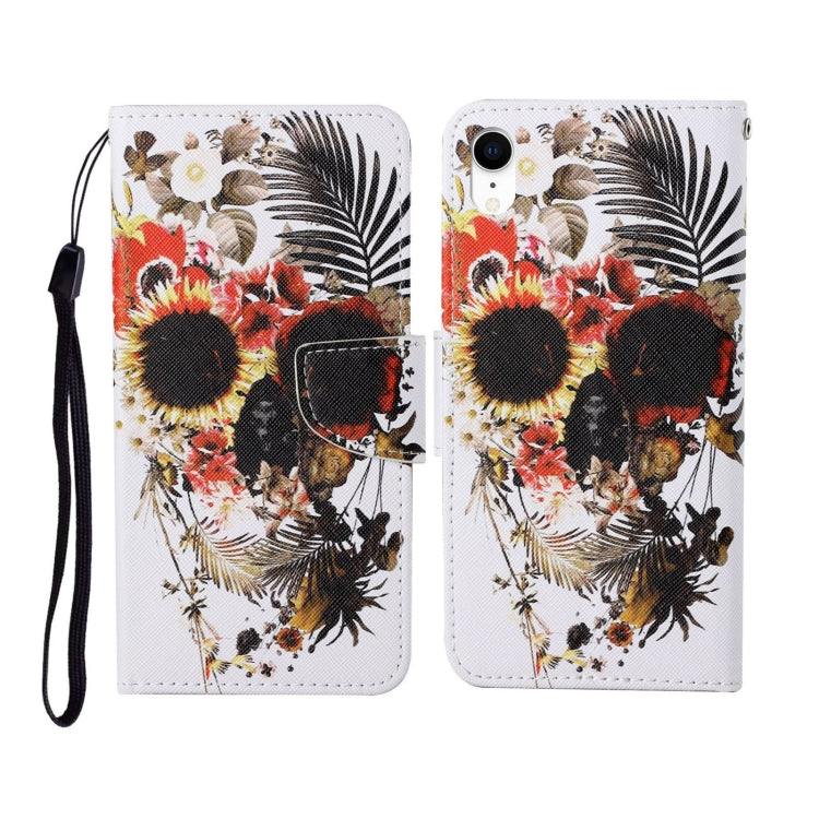 For iPhone XS Max Painted Pattern Horizontal Flip Leathe Case