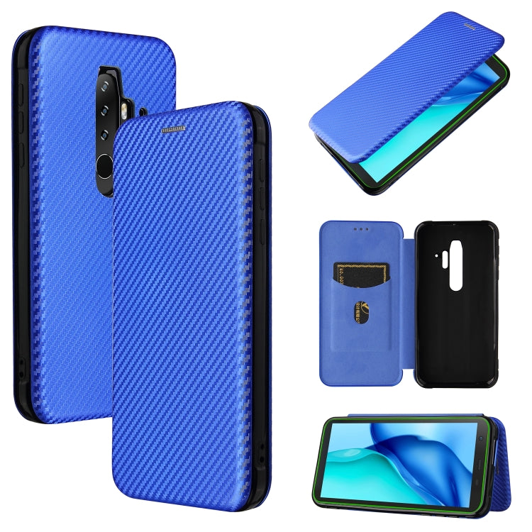 For Blackview BV6300 Pro Carbon Fiber Texture Horizontal Flip TPU + PC + PU Leather Case with Card Slot