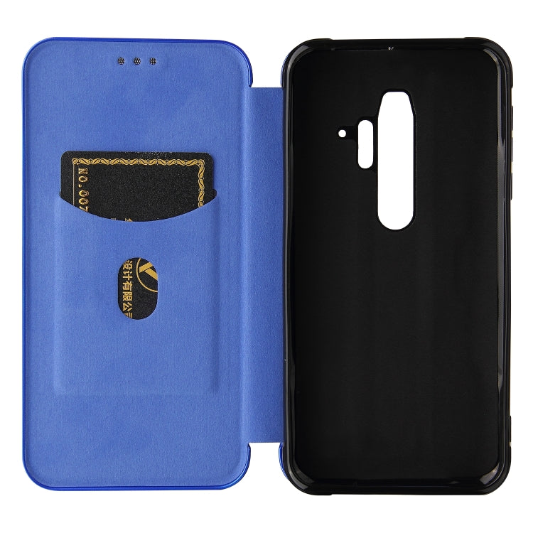 For Blackview BV6300 Pro Carbon Fiber Texture Horizontal Flip TPU + PC + PU Leather Case with Card Slot