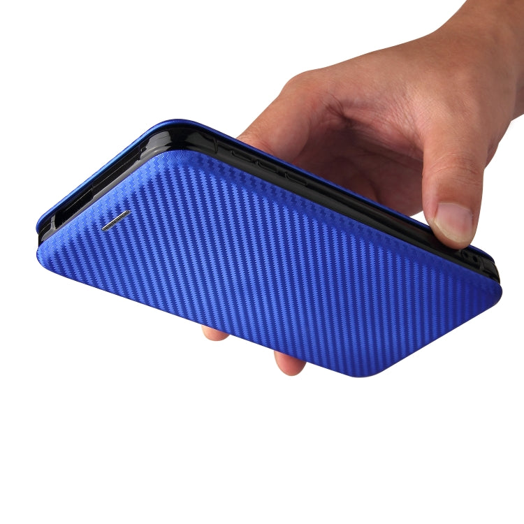 For Blackview BV6300 Pro Carbon Fiber Texture Horizontal Flip TPU + PC + PU Leather Case with Card Slot