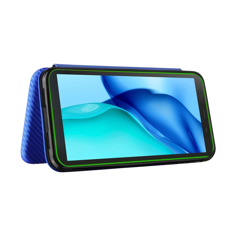 For Blackview BV6300 Pro Carbon Fiber Texture Horizontal Flip TPU + PC + PU Leather Case with Card Slot