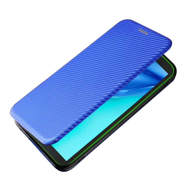 For Blackview BV6300 Pro Carbon Fiber Texture Horizontal Flip TPU + PC + PU Leather Case with Card Slot