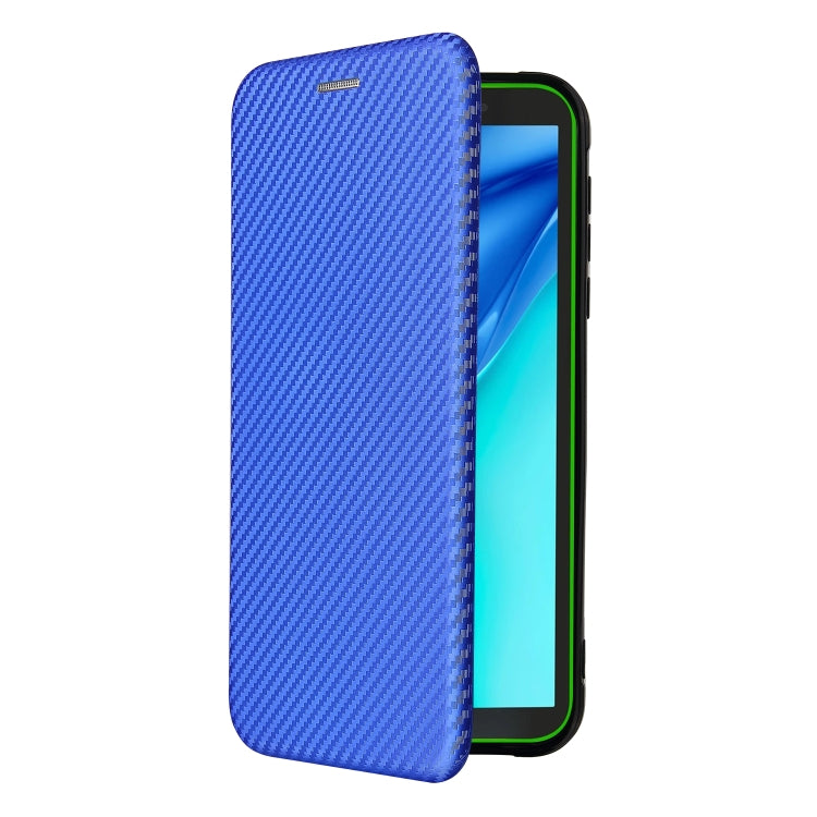 For Blackview BV6300 Pro Carbon Fiber Texture Horizontal Flip TPU + PC + PU Leather Case with Card Slot