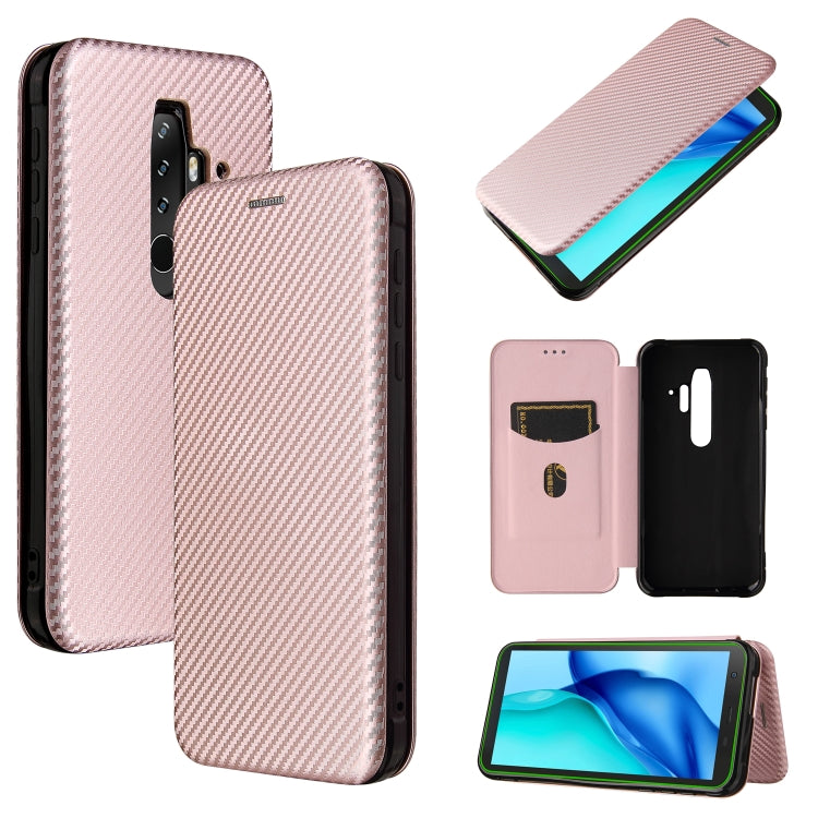 For Blackview BV6300 Pro Carbon Fiber Texture Horizontal Flip TPU + PC + PU Leather Case with Card Slot