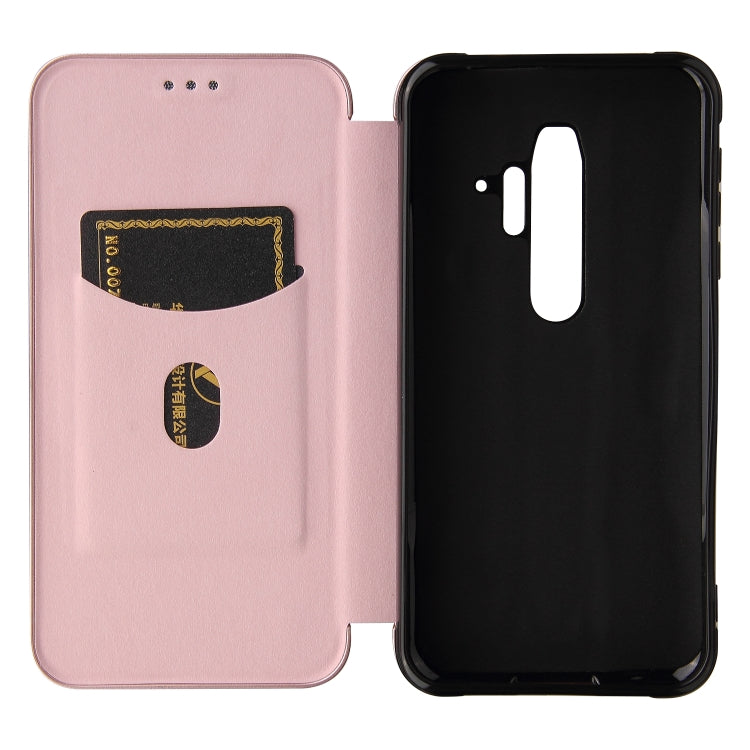 For Blackview BV6300 Pro Carbon Fiber Texture Horizontal Flip TPU + PC + PU Leather Case with Card Slot