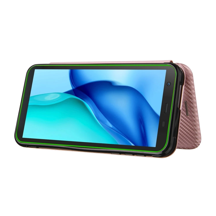 For Blackview BV6300 Pro Carbon Fiber Texture Horizontal Flip TPU + PC + PU Leather Case with Card Slot