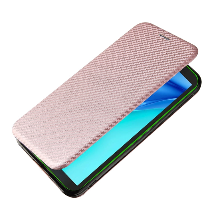 For Blackview BV6300 Pro Carbon Fiber Texture Horizontal Flip TPU + PC + PU Leather Case with Card Slot