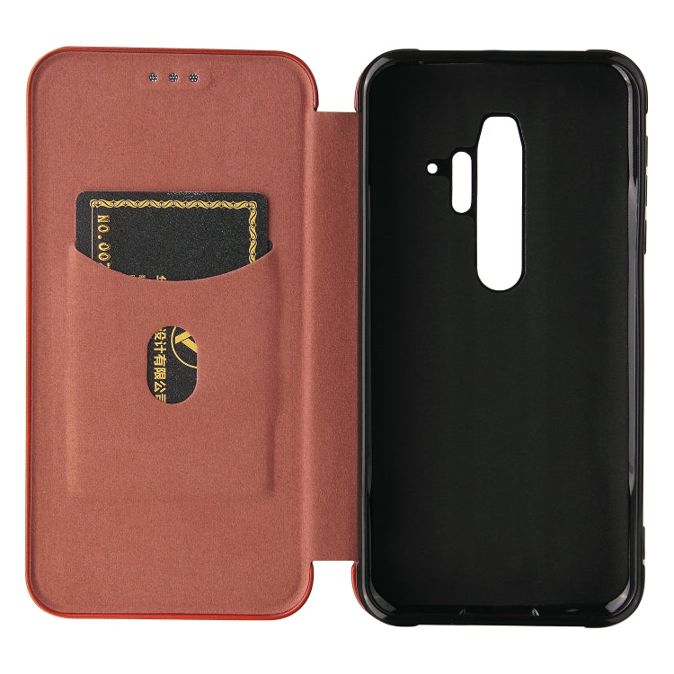 For Blackview BV6300 Pro Carbon Fiber Texture Horizontal Flip TPU + PC + PU Leather Case with Card Slot