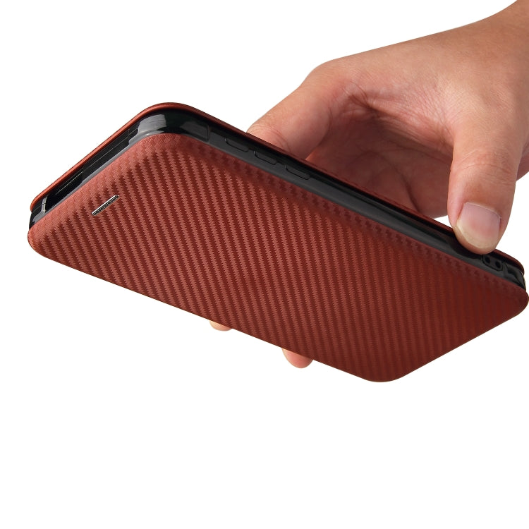 For Blackview BV6300 Pro Carbon Fiber Texture Horizontal Flip TPU + PC + PU Leather Case with Card Slot