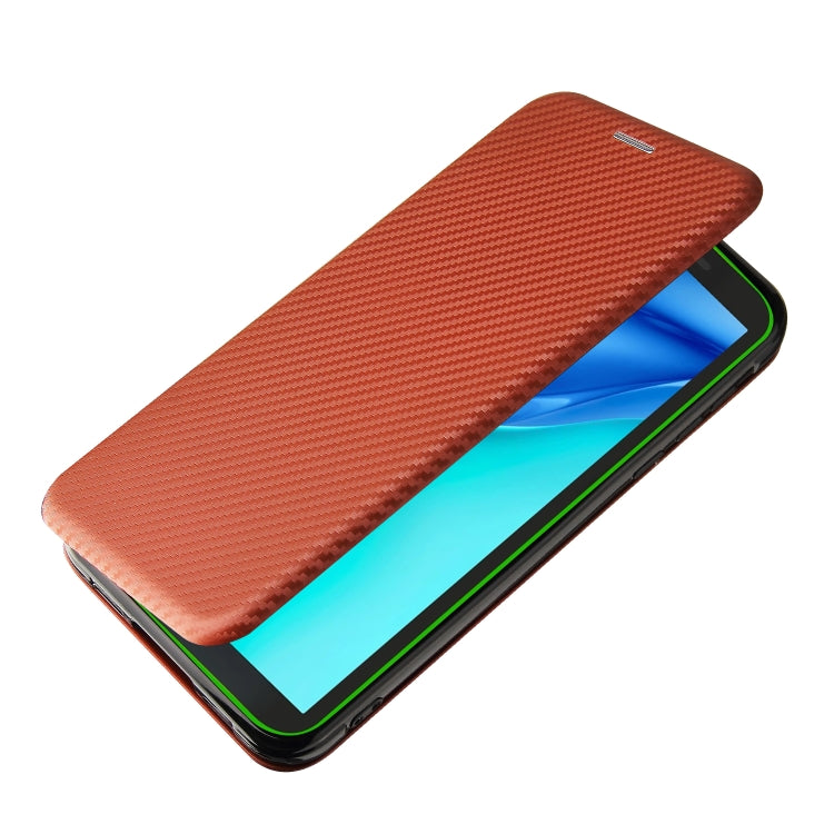 For Blackview BV6300 Pro Carbon Fiber Texture Horizontal Flip TPU + PC + PU Leather Case with Card Slot