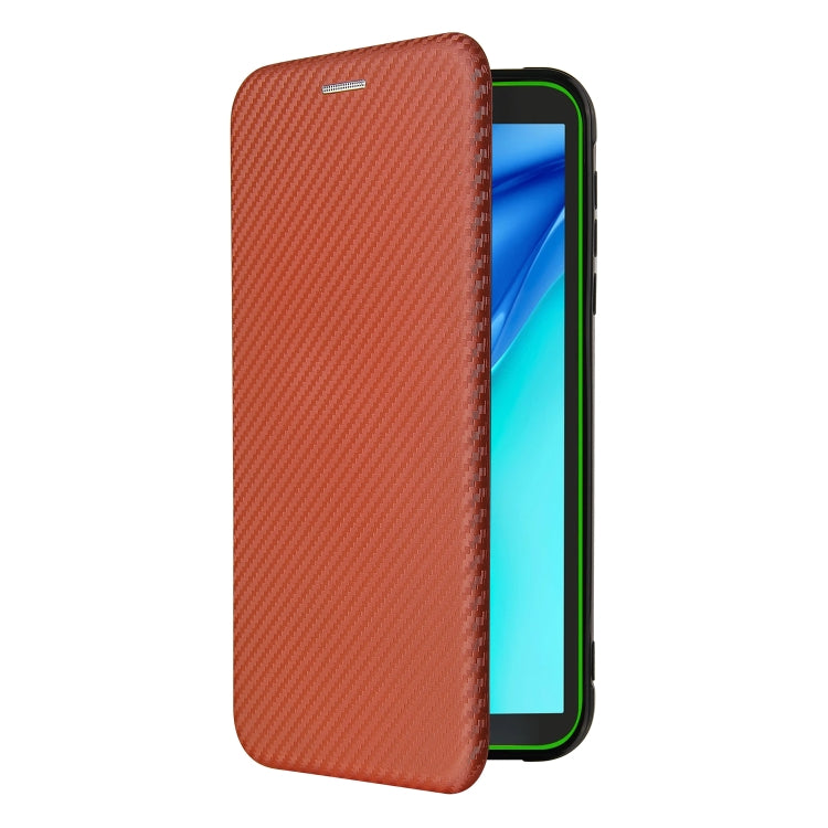 For Blackview BV6300 Pro Carbon Fiber Texture Horizontal Flip TPU + PC + PU Leather Case with Card Slot