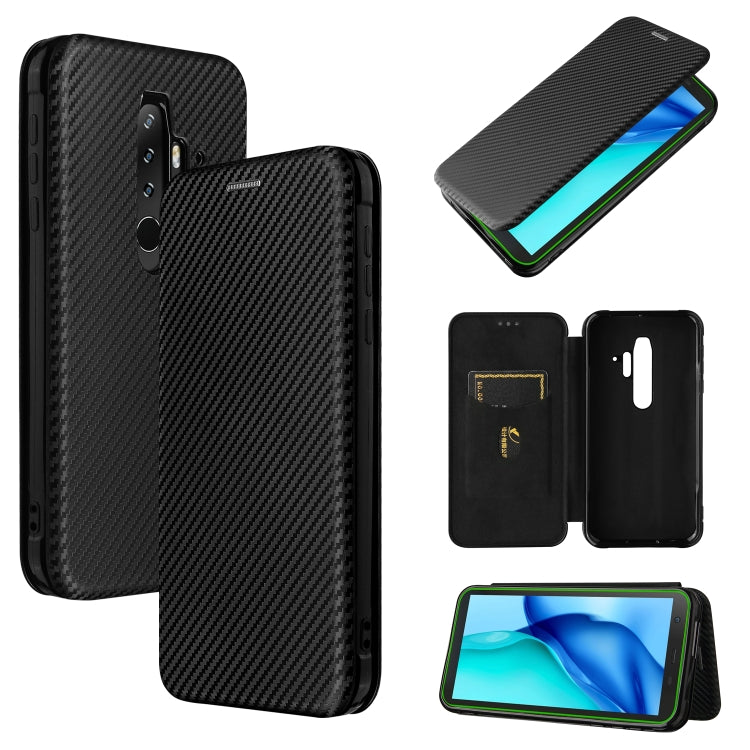 For Blackview BV6300 Pro Carbon Fiber Texture Horizontal Flip TPU + PC + PU Leather Case with Card Slot