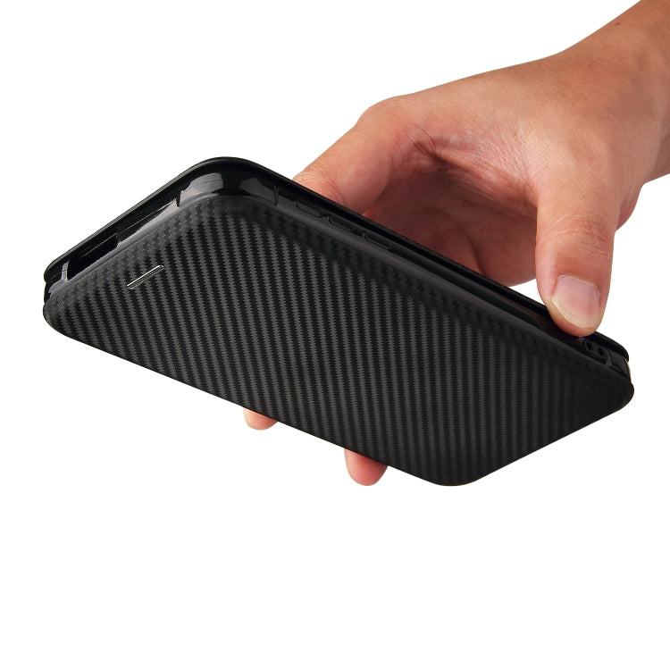 For Blackview BV6300 Pro Carbon Fiber Texture Horizontal Flip TPU + PC + PU Leather Case with Card Slot