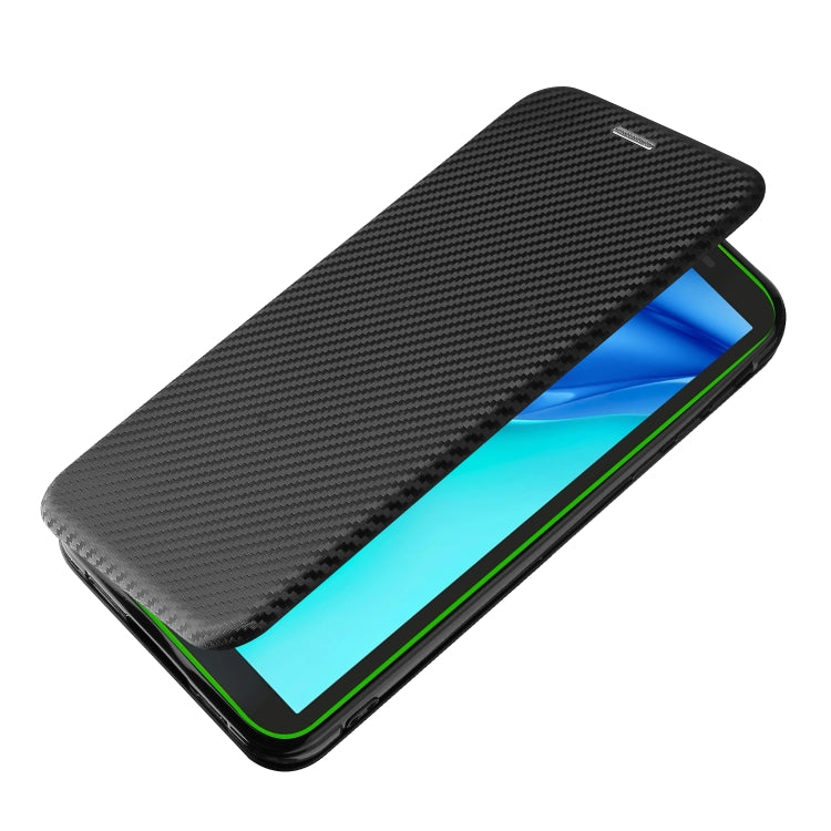 For Blackview BV6300 Pro Carbon Fiber Texture Horizontal Flip TPU + PC + PU Leather Case with Card Slot