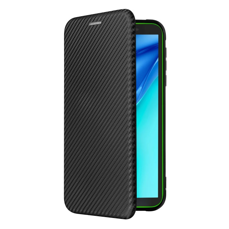 For Blackview BV6300 Pro Carbon Fiber Texture Horizontal Flip TPU + PC + PU Leather Case with Card Slot