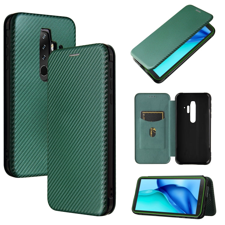 For Blackview BV6300 Pro Carbon Fiber Texture Horizontal Flip TPU + PC + PU Leather Case with Card Slot