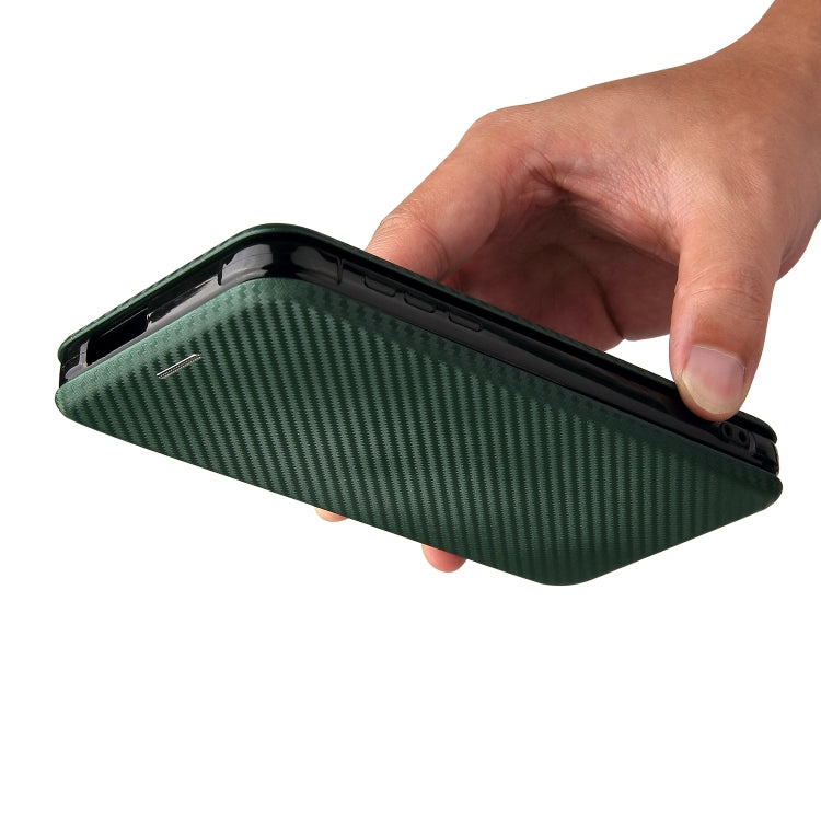 For Blackview BV6300 Pro Carbon Fiber Texture Horizontal Flip TPU + PC + PU Leather Case with Card Slot