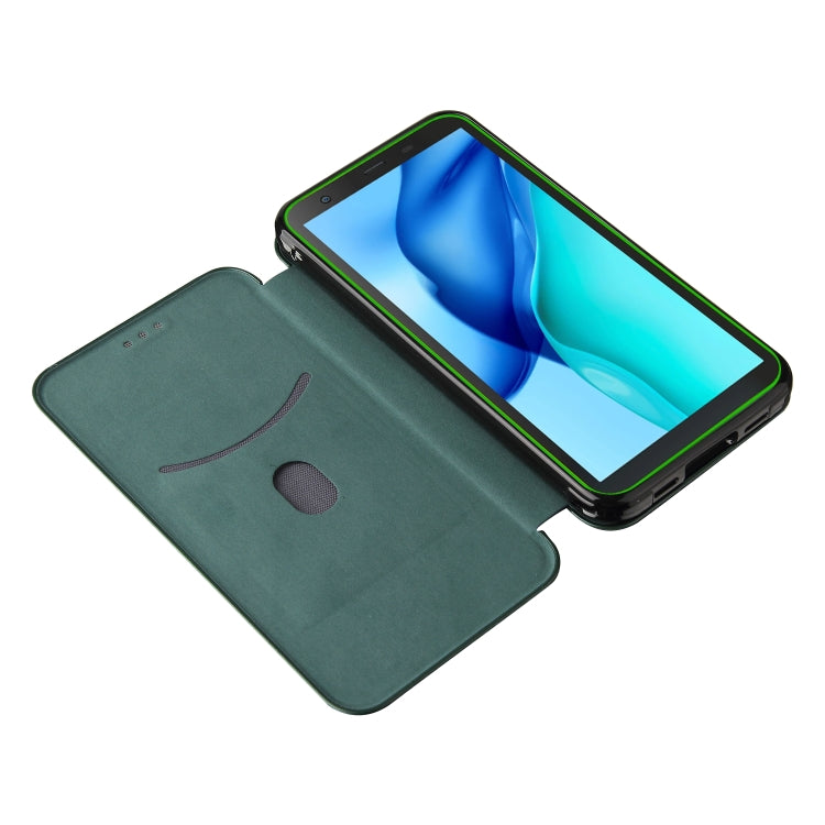 For Blackview BV6300 Pro Carbon Fiber Texture Horizontal Flip TPU + PC + PU Leather Case with Card Slot
