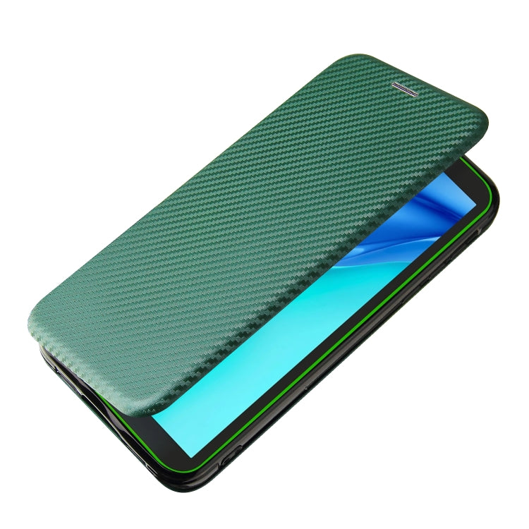 For Blackview BV6300 Pro Carbon Fiber Texture Horizontal Flip TPU + PC + PU Leather Case with Card Slot