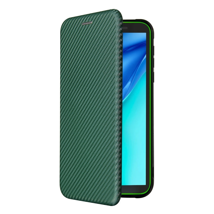 For Blackview BV6300 Pro Carbon Fiber Texture Horizontal Flip TPU + PC + PU Leather Case with Card Slot