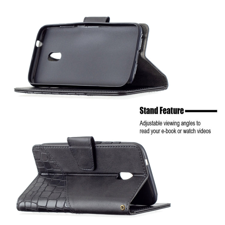 For Nokia C1 Plus Matching Color Crocodile Texture Horizontal Flip PU Leather Case with Wallet & Holder & Card Slots