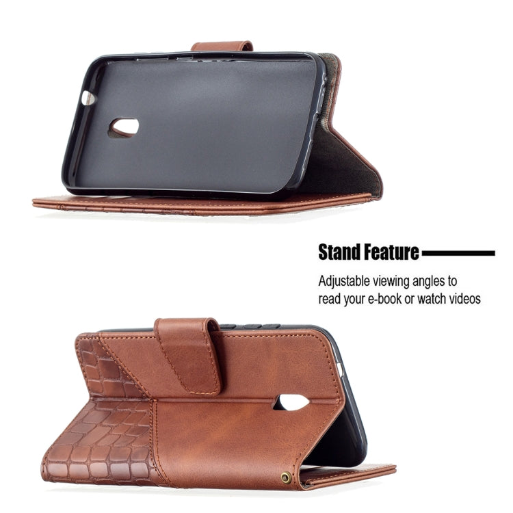 For Nokia C1 Plus Matching Color Crocodile Texture Horizontal Flip PU Leather Case with Wallet & Holder & Card Slots