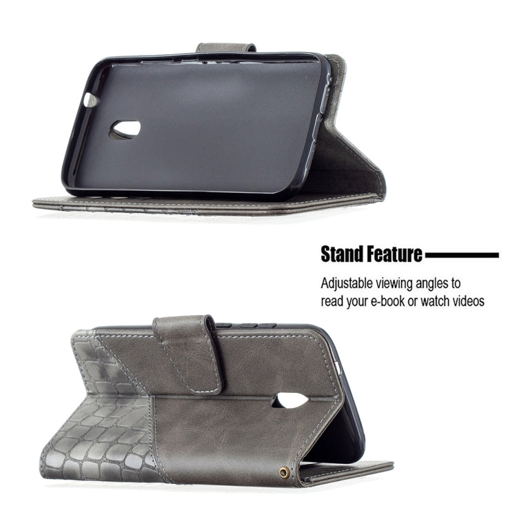 For Nokia C1 Plus Matching Color Crocodile Texture Horizontal Flip PU Leather Case with Wallet & Holder & Card Slots