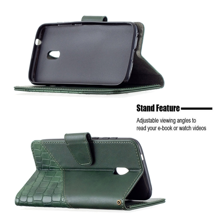 For Nokia C1 Plus Matching Color Crocodile Texture Horizontal Flip PU Leather Case with Wallet & Holder & Card Slots