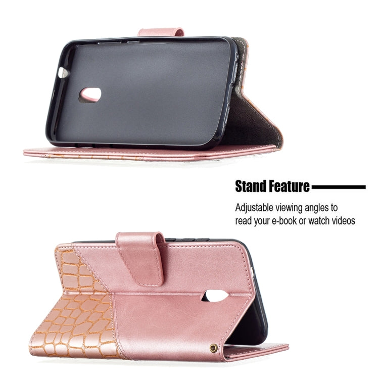 For Nokia C1 Plus Matching Color Crocodile Texture Horizontal Flip PU Leather Case with Wallet & Holder & Card Slots