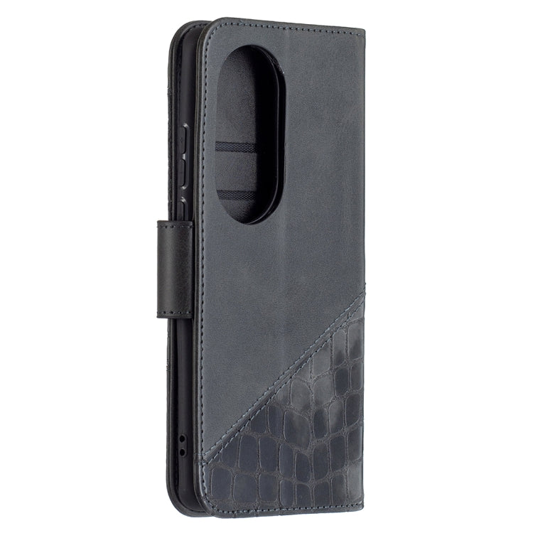 For Huawei P50 Pro Matching Color Crocodile Texture Horizontal Flip PU Leather Case with Wallet & Holder & Card Slots