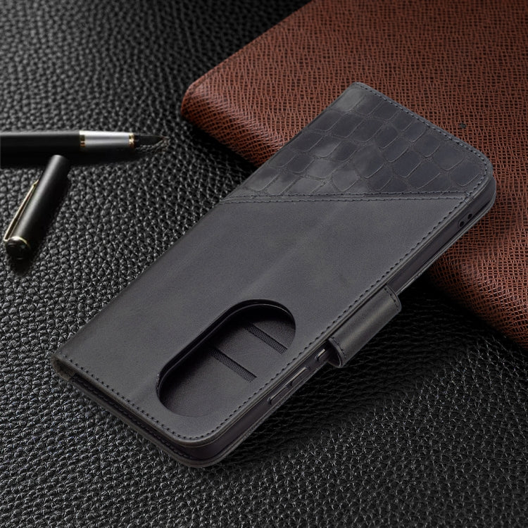 For Huawei P50 Pro Matching Color Crocodile Texture Horizontal Flip PU Leather Case with Wallet & Holder & Card Slots