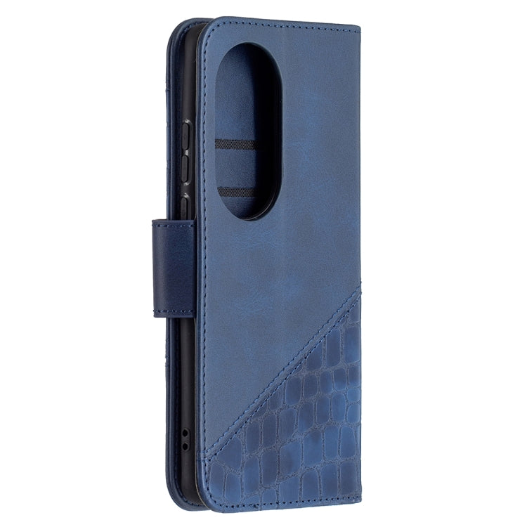 For Huawei P50 Pro Matching Color Crocodile Texture Horizontal Flip PU Leather Case with Wallet & Holder & Card Slots