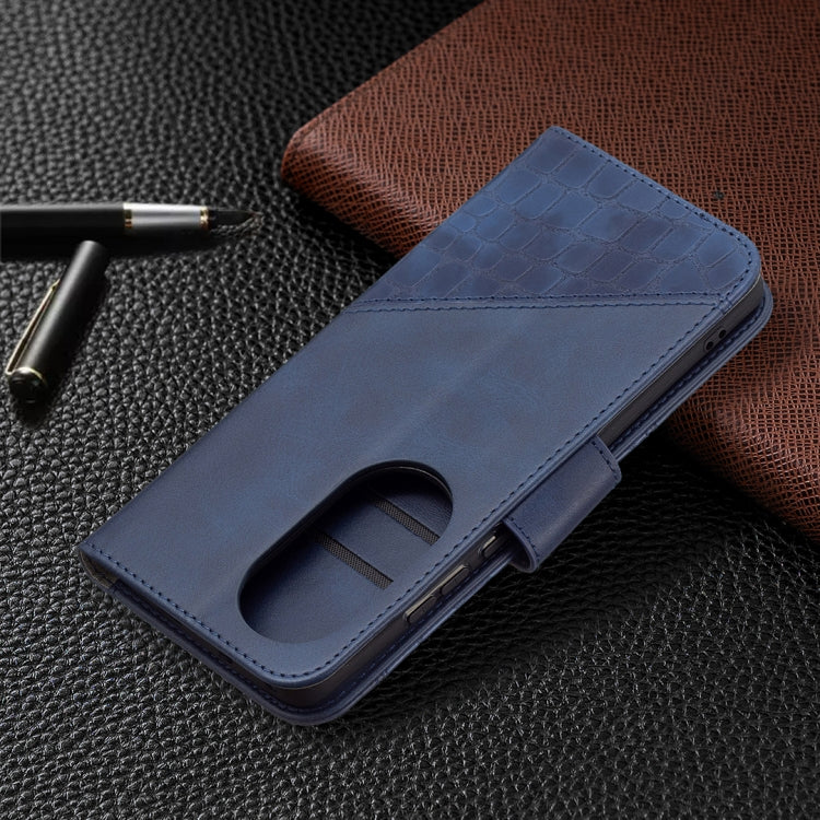 For Huawei P50 Pro Matching Color Crocodile Texture Horizontal Flip PU Leather Case with Wallet & Holder & Card Slots