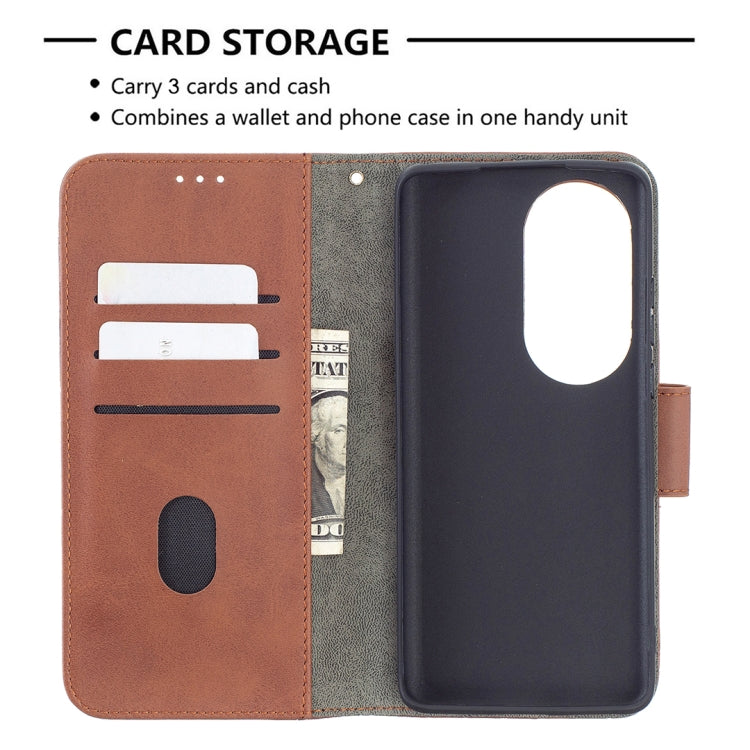 For Huawei P50 Pro Matching Color Crocodile Texture Horizontal Flip PU Leather Case with Wallet & Holder & Card Slots