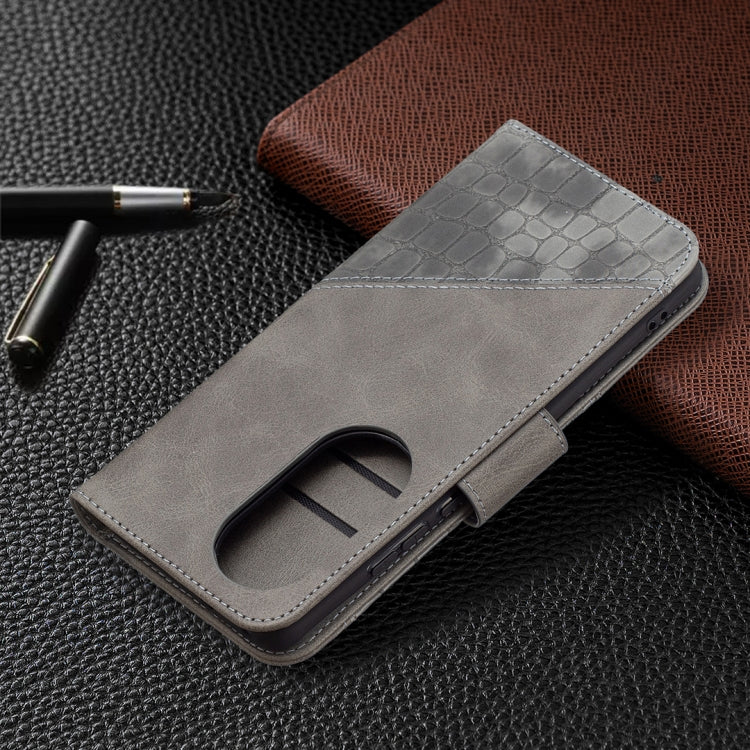For Huawei P50 Pro Matching Color Crocodile Texture Horizontal Flip PU Leather Case with Wallet & Holder & Card Slots