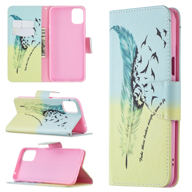 For LG K42 Colored Drawing Pattern Horizontal Flip Leather Case with Holder & Card Slots & Wallet