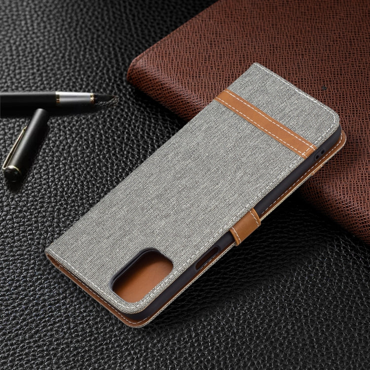 For LG K42 Color Matching Denim Texture Horizontal Flip Leather Case with Holder & Card Slots & Wallet & Lanyard